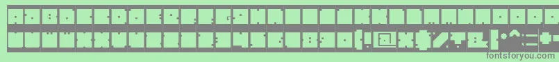 フォントBlockInverse – 緑の背景に灰色の文字
