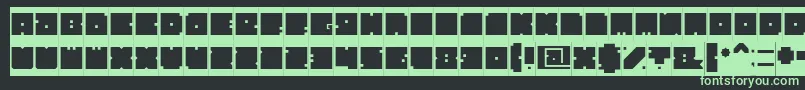 BlockInverse-fontti – vihreät fontit mustalla taustalla