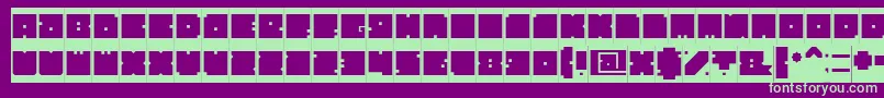 BlockInverse-fontti – vihreät fontit violetilla taustalla
