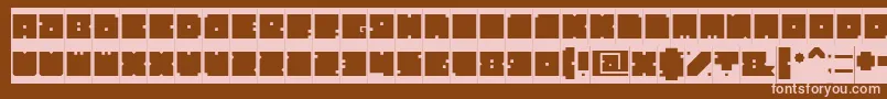 フォントBlockInverse – 茶色の背景にピンクのフォント