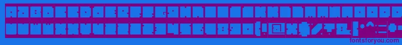 BlockInverse Font – Purple Fonts on Blue Background