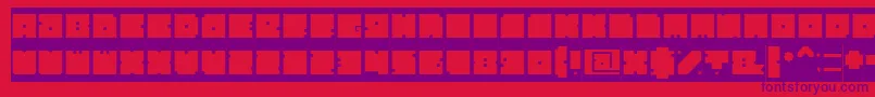 Fonte BlockInverse – fontes roxas em um fundo vermelho