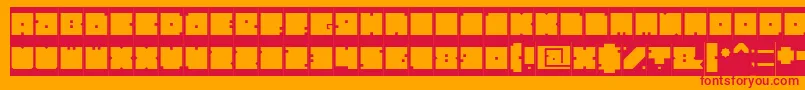 BlockInverse Font – Red Fonts on Orange Background