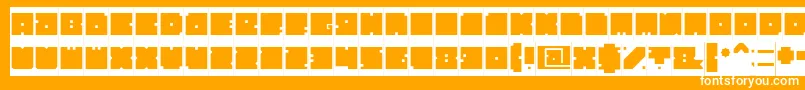 Fonte BlockInverse – fontes brancas em um fundo laranja