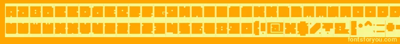 Подробнее о шрифте BlockInverse Шрифт BlockInverse – жёлтые шрифты на оранжевом фоне