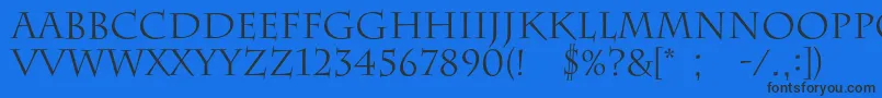 Barrygothicc Font – Black Fonts on Blue Background