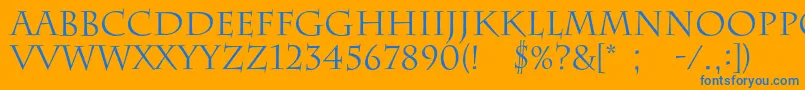 Barrygothicc Font – Blue Fonts on Orange Background