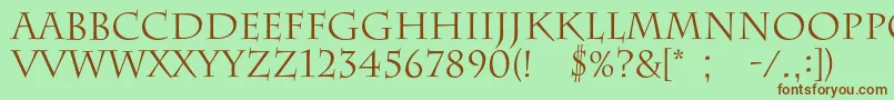 Barrygothicc Font – Brown Fonts on Green Background