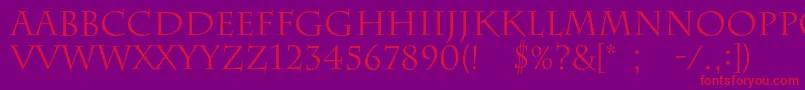 Barrygothicc Font – Red Fonts on Purple Background