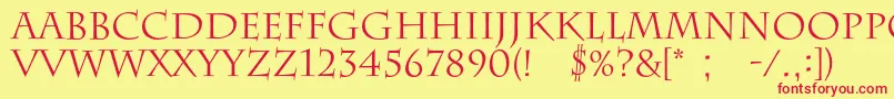 Barrygothicc Font – Red Fonts on Yellow Background