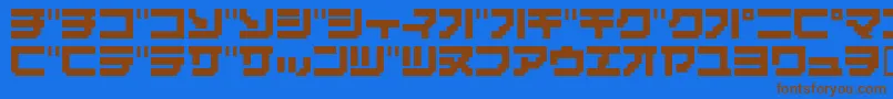 フォントMassiv – 茶色の文字が青い背景にあります。