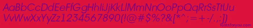 AAvanteintBookitalic-Schriftart – Violette Schriften auf rotem Hintergrund