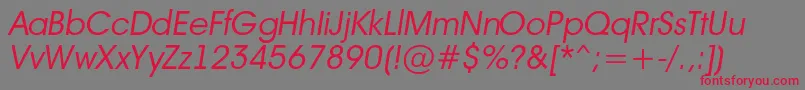 フォントAAvanteintBookitalic – 赤い文字の灰色の背景