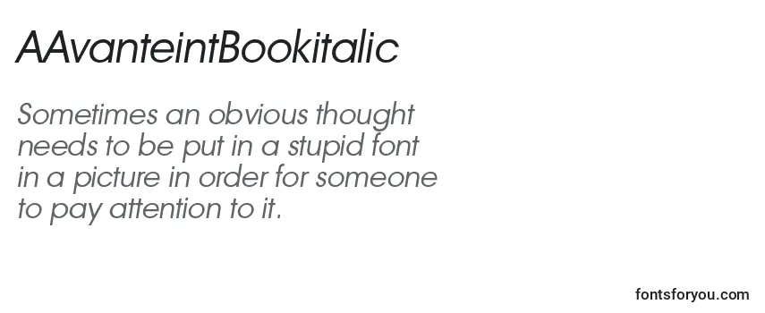 Review of the AAvanteintBookitalic Font