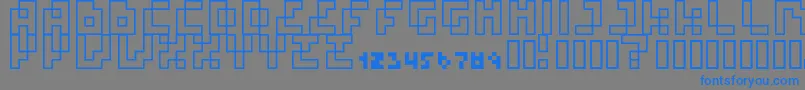 FourPixelCapsOutline Font – Blue Fonts on Gray Background