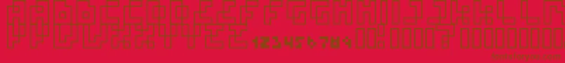 Шрифт FourPixelCapsOutline – коричневые шрифты на красном фоне