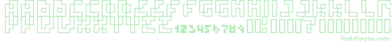 FourPixelCapsOutline Font – Green Fonts on White Background