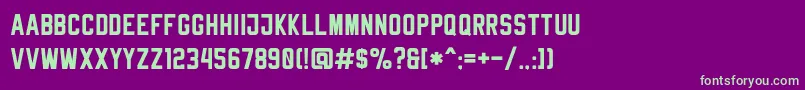 RheibornSansClean Font – Green Fonts on Purple Background