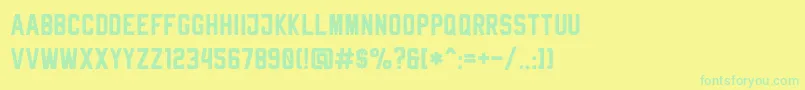 RheibornSansClean Font – Green Fonts on Yellow Background