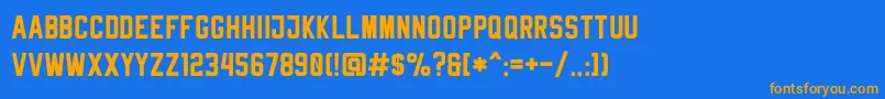 RheibornSansClean Font – Orange Fonts on Blue Background