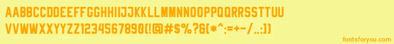 RheibornSansClean Font – Orange Fonts on Yellow Background