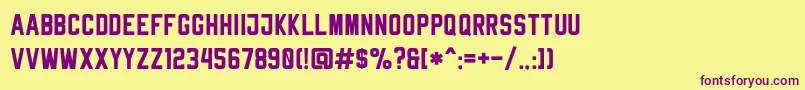 RheibornSansClean Font – Purple Fonts on Yellow Background