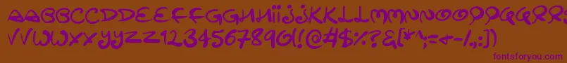 Swirltastic Font – Purple Fonts on Brown Background