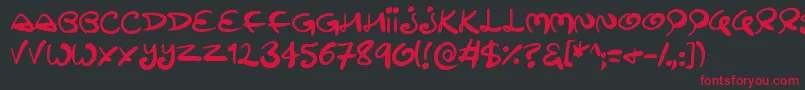 Swirltastic Font – Red Fonts on Black Background