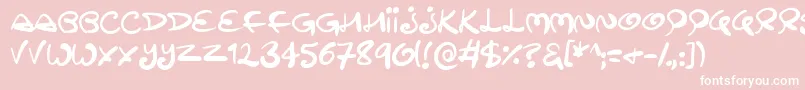 Czcionka Swirltastic – białe czcionki na różowym tle