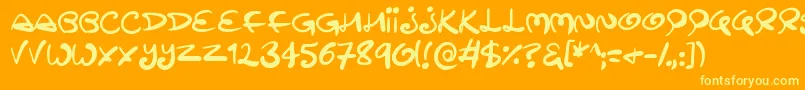 Swirltastic Font – Yellow Fonts on Orange Background