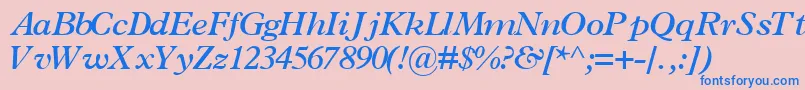TerminussskBoldItalic Font – Blue Fonts on Pink Background