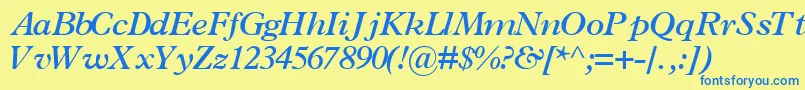 TerminussskBoldItalic Font – Blue Fonts on Yellow Background