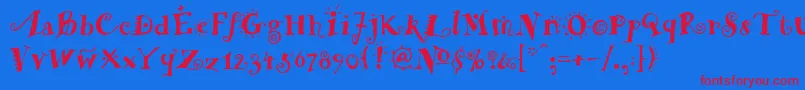 Шрифт Herman – красные шрифты на синем фоне