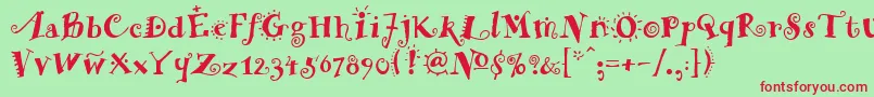 Herman Font – Red Fonts on Green Background
