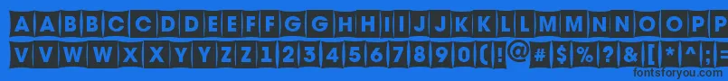 フォントAvante8 – 黒い文字の青い背景