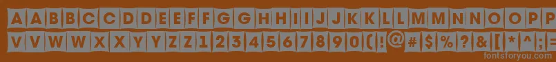 フォントAvante8 – 茶色の背景に灰色の文字