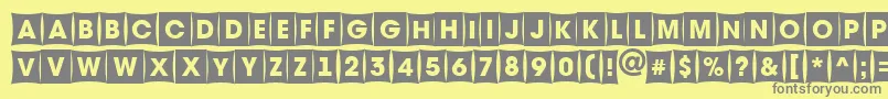 Fonte Avante8 – fontes cinzas em um fundo amarelo