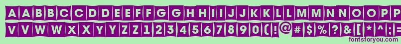 Avante8-Schriftart – Violette Schriften auf grünem Hintergrund