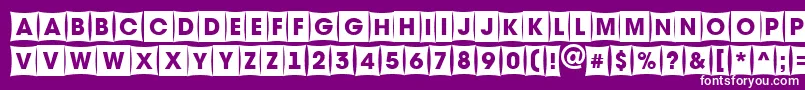 Avante8-Schriftart – Weiße Schriften auf violettem Hintergrund
