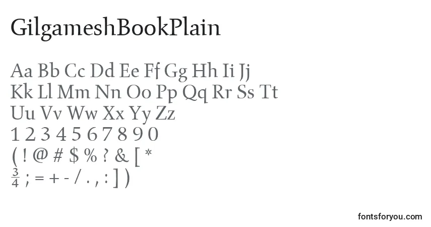 A fonte GilgameshBookPlain – alfabeto, números, caracteres especiais