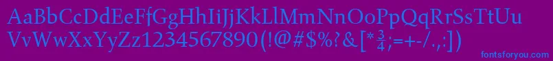 GilgameshBookPlain Font – Blue Fonts on Purple Background