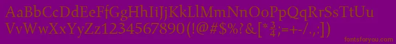 GilgameshBookPlain Font – Brown Fonts on Purple Background