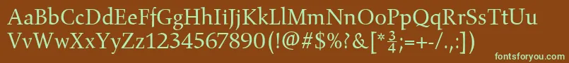 Шрифт GilgameshBookPlain – зелёные шрифты на коричневом фоне