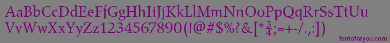Шрифт GilgameshBookPlain – фиолетовые шрифты на сером фоне