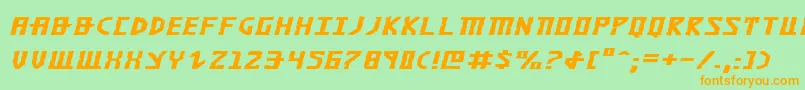 KhazadDumExpandedItalic Font – Orange Fonts on Green Background