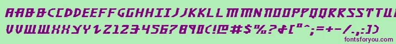 KhazadDumExpandedItalic Font – Purple Fonts on Green Background