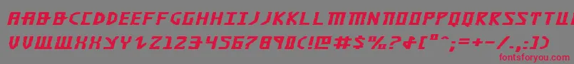 KhazadDumExpandedItalic-Schriftart – Rote Schriften auf grauem Hintergrund