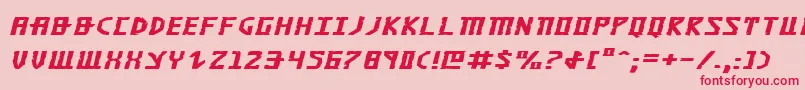 フォントKhazadDumExpandedItalic – ピンクの背景に赤い文字