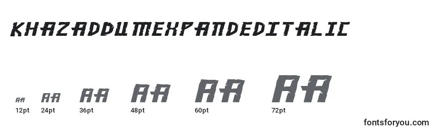 Размеры шрифта KhazadDumExpandedItalic