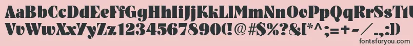Fonte PickwickRegular – fontes pretas em um fundo rosa